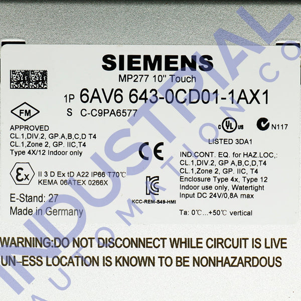 Siemens 6AV6643-0CD01-1AX1 - Industrial Automation