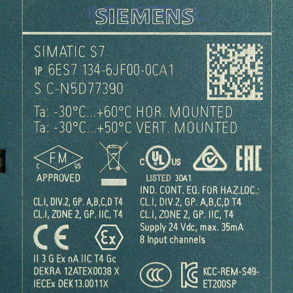 Siemens 6ES7134-6JF00-0CA1 New