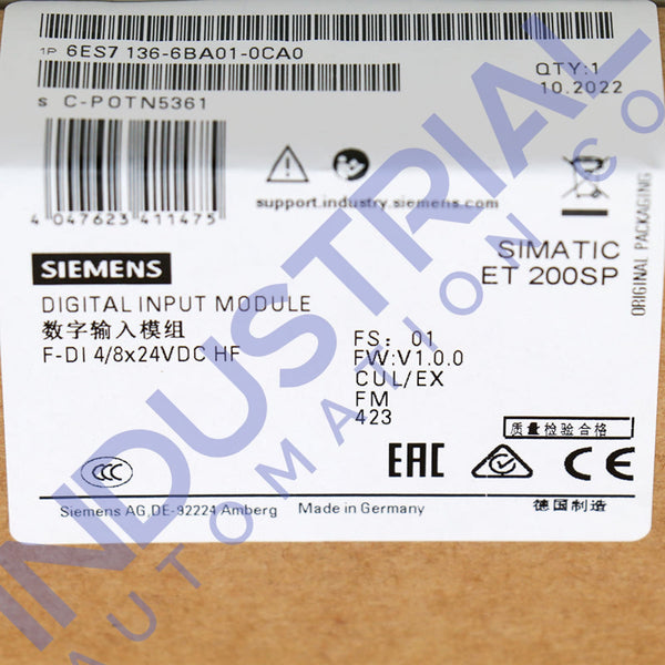 Siemens 6ES7136-6BA01-0CA0 New Business & Industrial