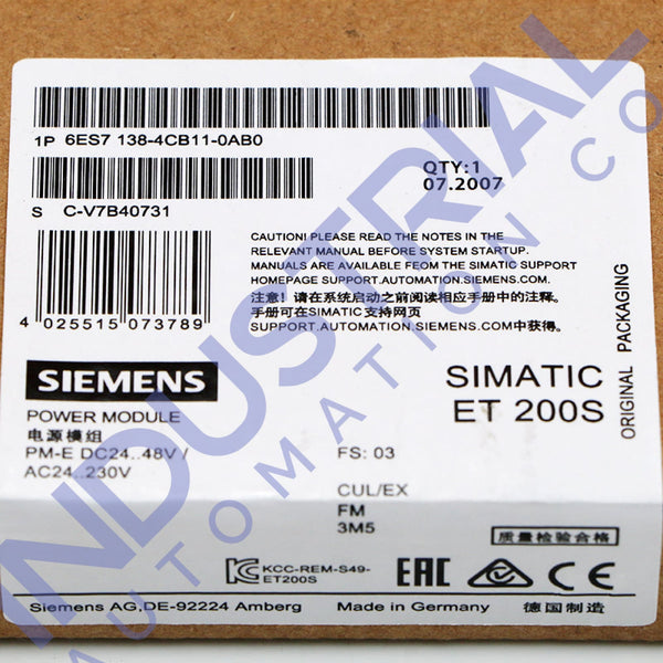 Siemens 6ES7138-4CB11-0AB0 - Business & Industrial