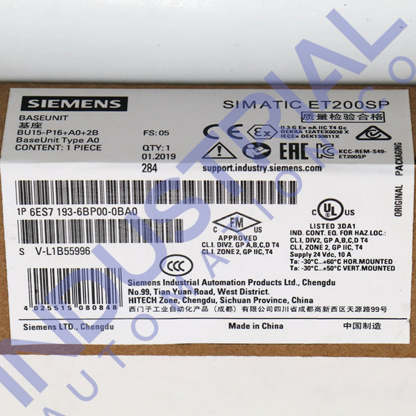 Siemens 6ES7193-6BP00-0BA0 - New