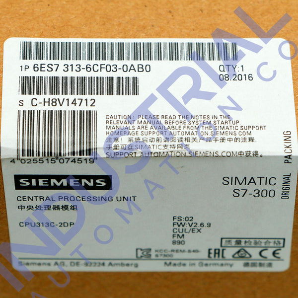 Siemens 6ES7313-6CF03-0AB0 - New - Business & Industrial