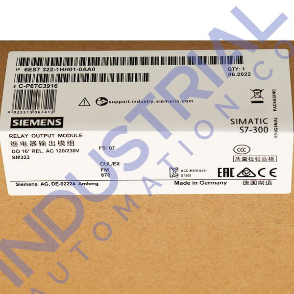 Siemens 6ES7322-1HH01-0AA0 New Business & Industrial