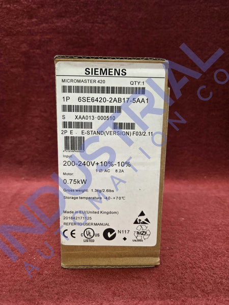 Siemens 6SE6420-2AB17-5AA1 New Business & Industrial