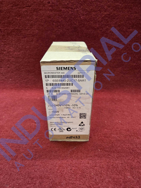 Siemens 6SE6440-2UC17-5AA1 New Open Box
