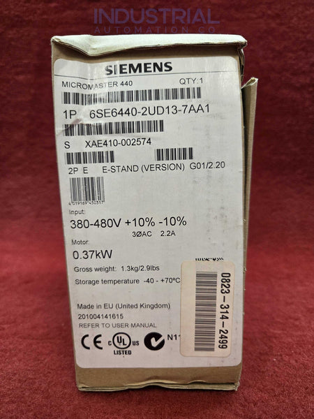 Siemens 6SE6440-2UD13-7AA1 New Open Box Business & Industrial