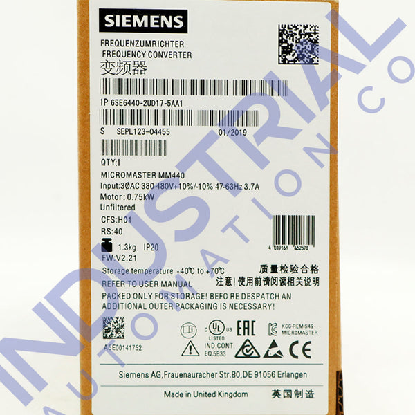 Siemens 6SE6440-2UD17-5AA1 - New