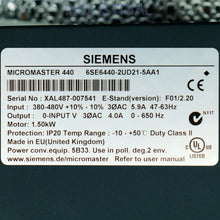 Load image into Gallery viewer, Siemens 6SE6440-2UD21-5AA1 New