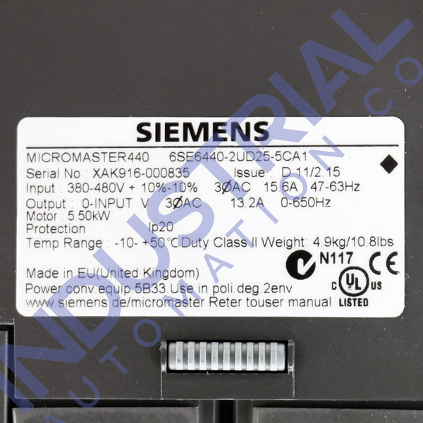 Siemens 6SE6440-2UD25-5CA1 - New