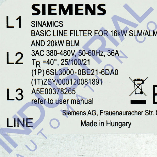 Siemens 6SL3000-0BE21-6DA0 - IAC Certified Refurbished