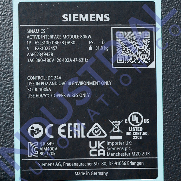 Siemens 6SL3100-0BE28-0AB0