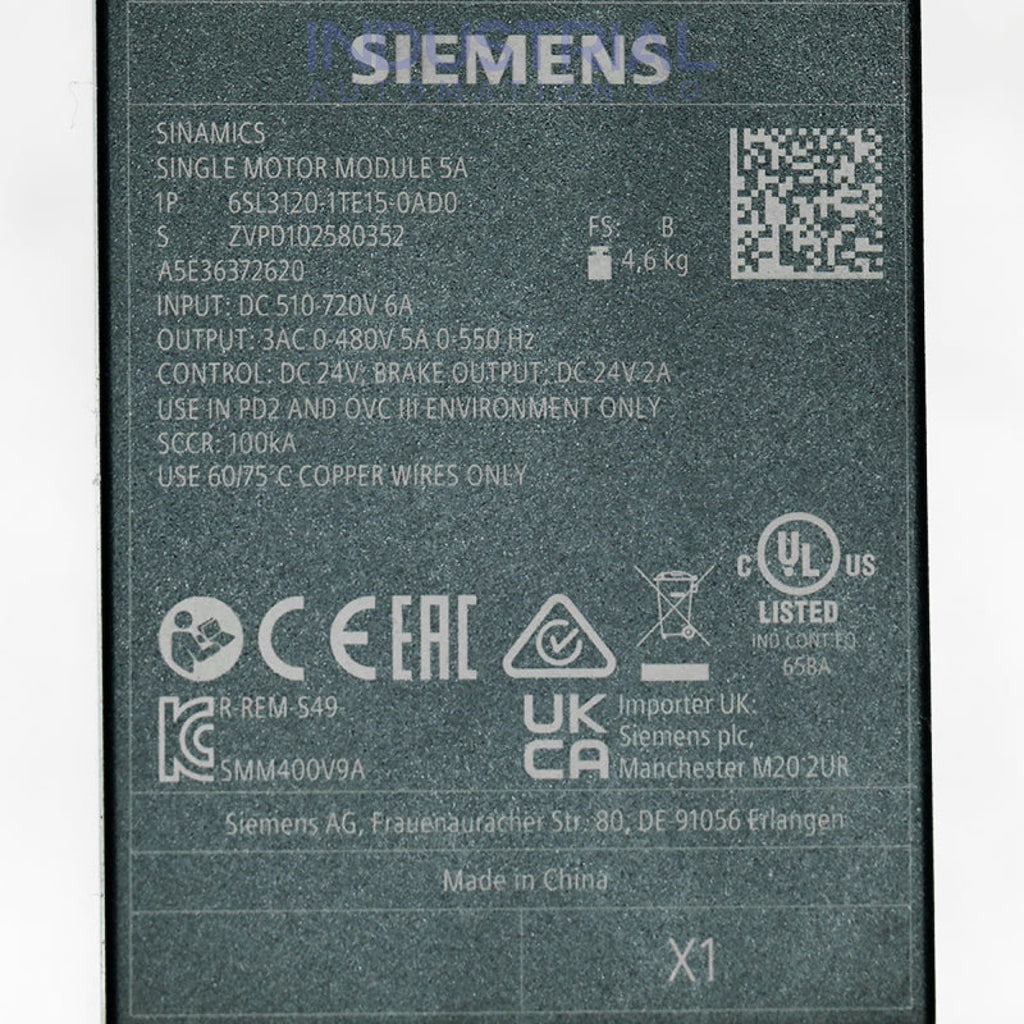 Siemens 6SL3120-1TE15-0AD0 New