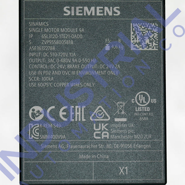 Siemens 6SL3120-1TE21-0AD0 New