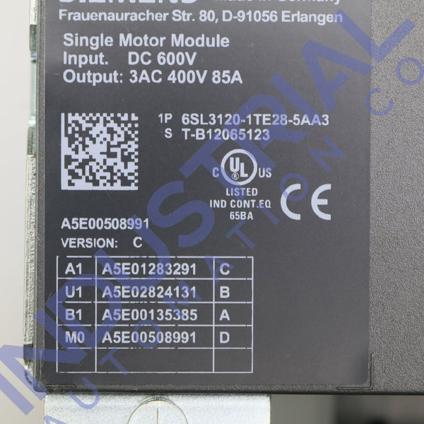 Siemens 6SL3120-1TE28-5AA3