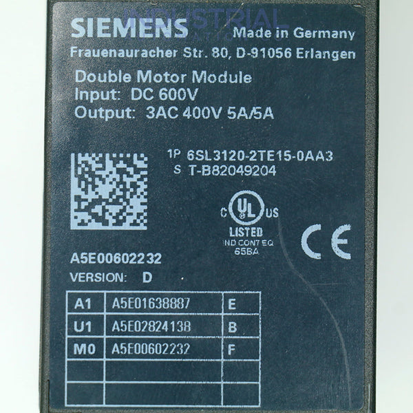 Siemens 6SL3120-2TE15-0AA3 IAC Certified Refurbished