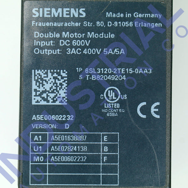 Siemens 6SL3120-2TE15-0AA3 IAC Certified Refurbished