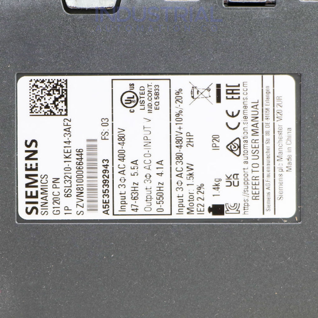 Siemens 6SL3210-1KE14-3AF2 New