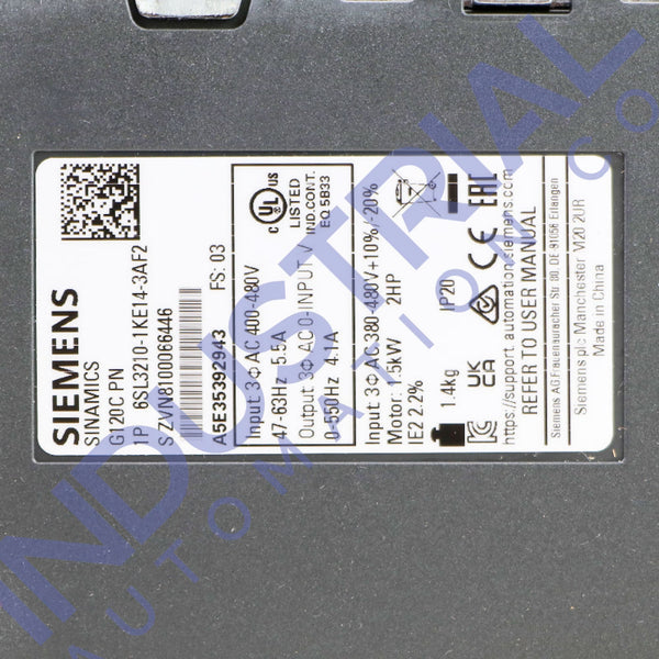 Siemens 6SL3210-1KE14-3AF2 New