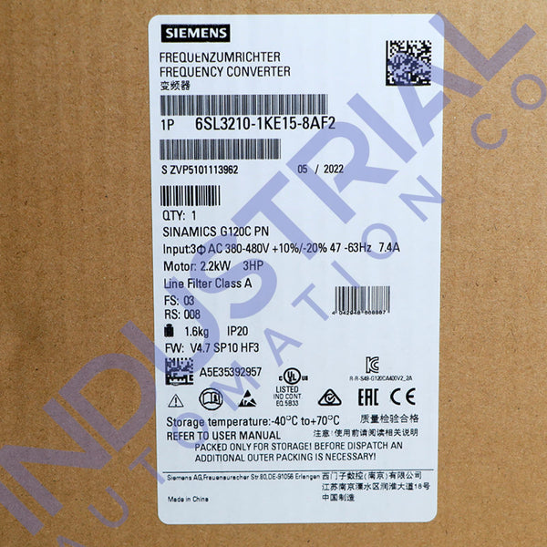 Siemens 6SL3210-1KE15-8AF2 - New