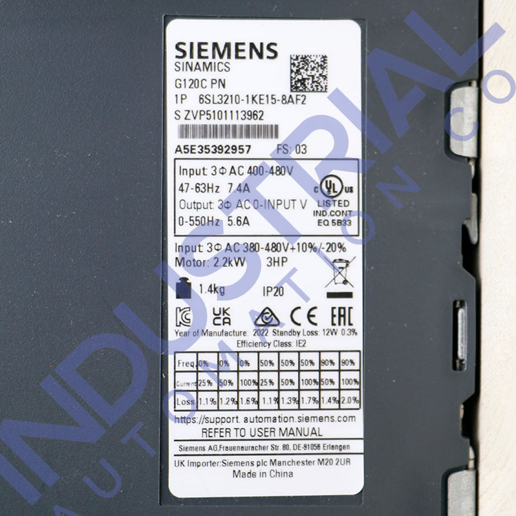 Siemens 6SL3210-1KE15-8AF2 - New