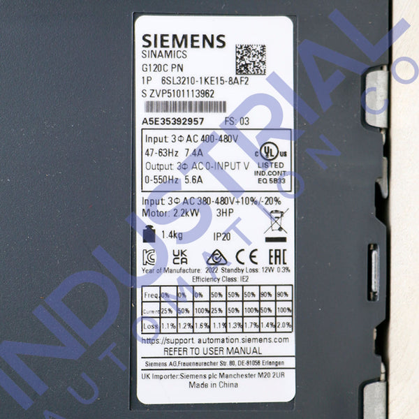 Siemens 6SL3210-1KE15-8AF2 - New