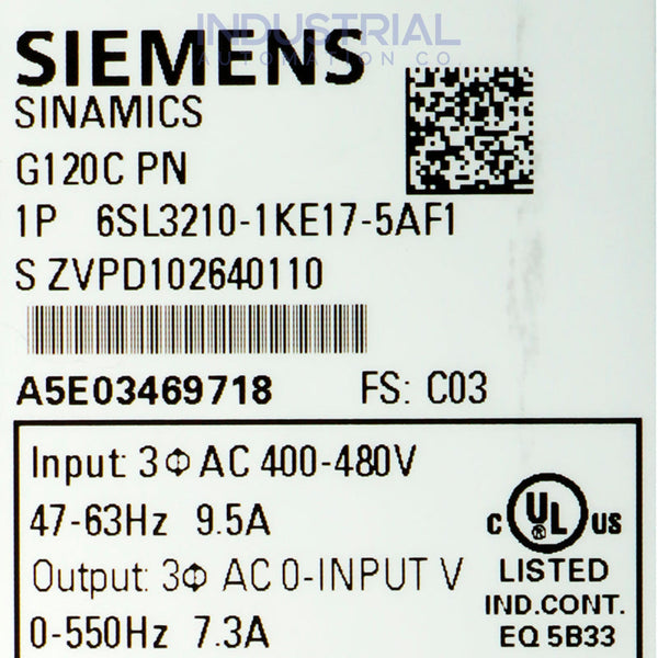 Siemens 6SL3210-1KE17-5AF1 New