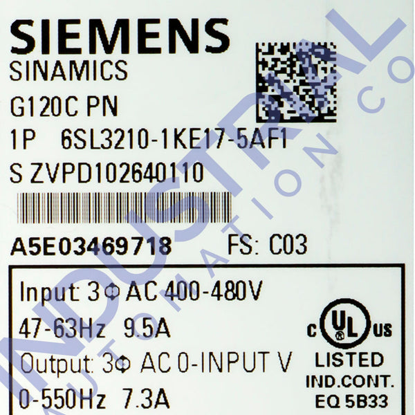 Siemens 6SL3210-1KE17-5AF1 New