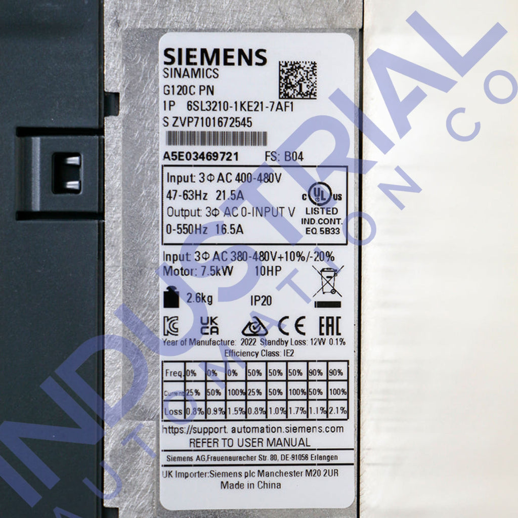 Siemens 6SL3210-1KE21-7AF1 New