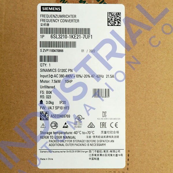 Siemens 6SL3210-1KE21-7UF1 New