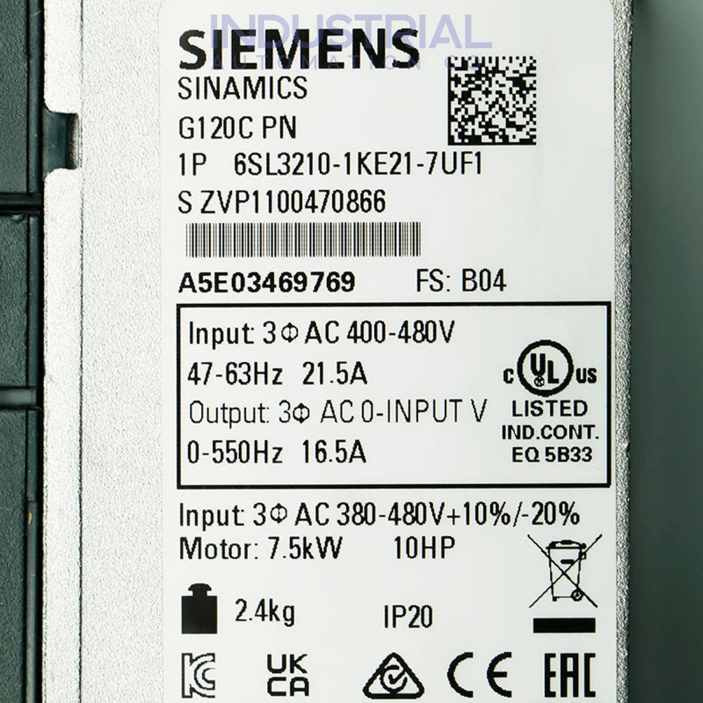 Siemens 6SL3210-1KE21-7UF1 New