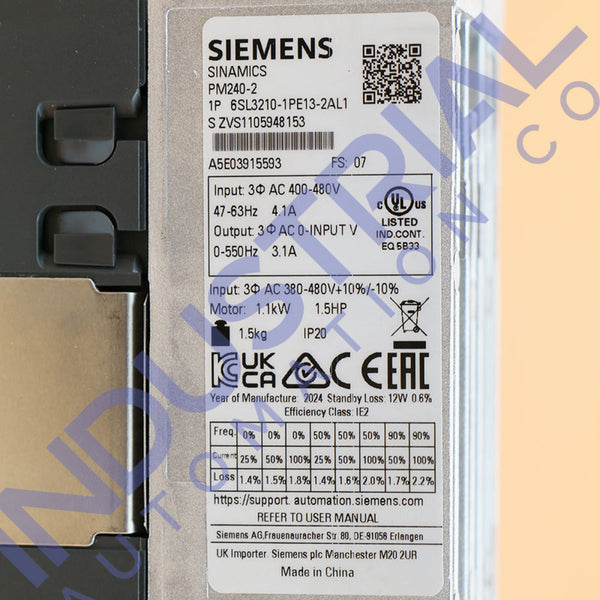 Siemens 6SL3210-1PE13-2AL1 IAC Certified Refurbished