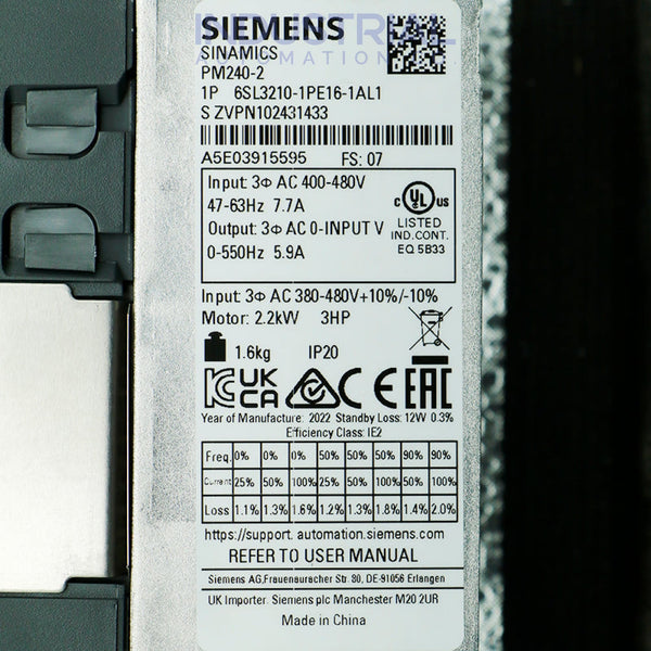 Siemens 6SL3210-1PE16-1AL1 New