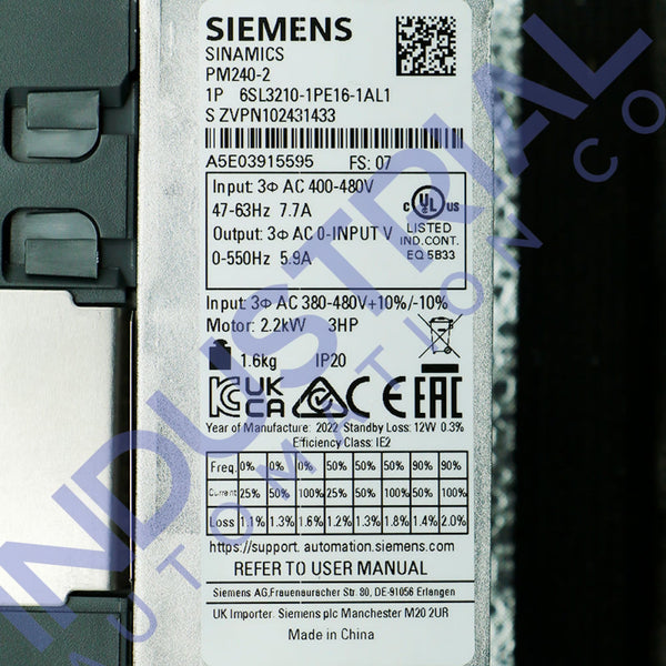 Siemens 6SL3210-1PE16-1AL1 New
