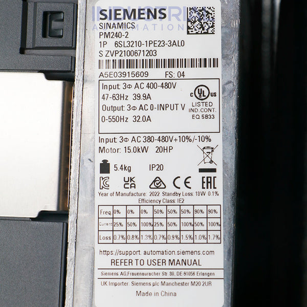 Siemens 6SL3210-1PE23-3AL0 New