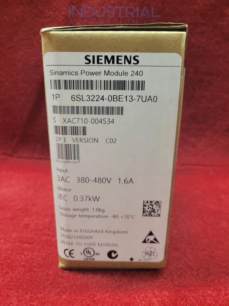 Siemens 6Sl3224-0Be13-7Ua0 Industrial Automation