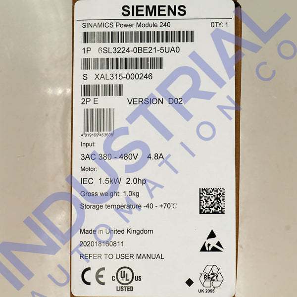 Siemens 6SL3224-0BE21-5UA0 - Business & Industrial