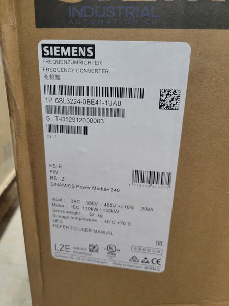 Siemens 6Sl3224-0Be41-1Ua0 Industrial Automation