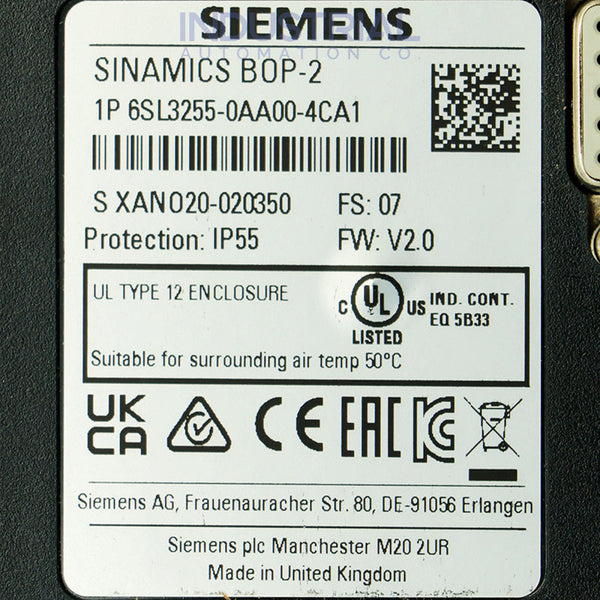 Siemens 6SL3255-0AA00-4CA1 New