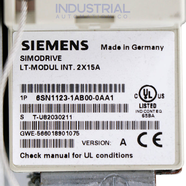 Siemens 6SN1123-1AB00-0AA1 IAC Certified Refurbished