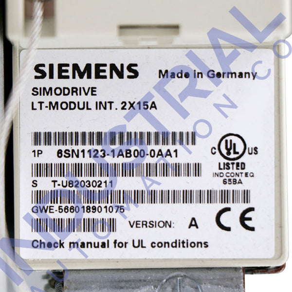Siemens 6SN1123-1AB00-0AA1 IAC Certified Refurbished