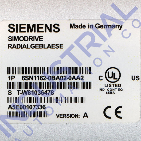 Siemens 6SN1162-0BA02-0AA2 - IAC Certified Refurbished