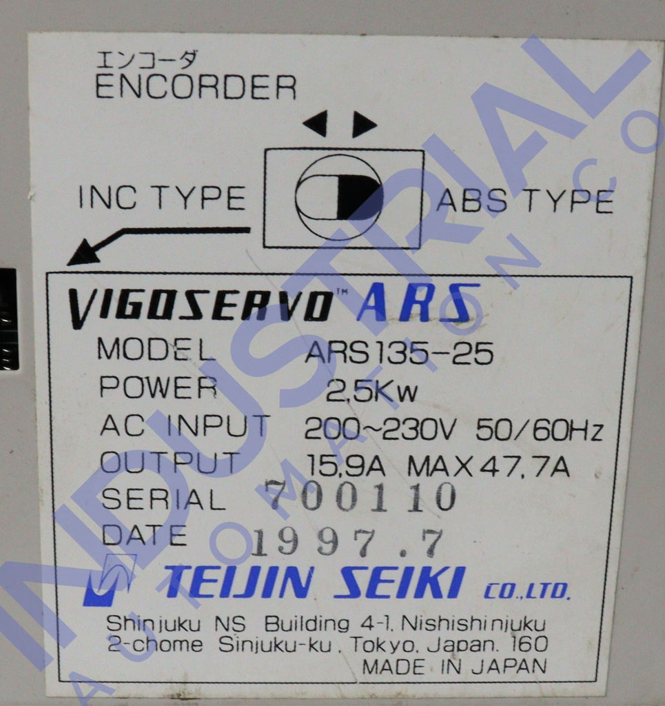 Teijin Seiki Vigroservo Ars135-25