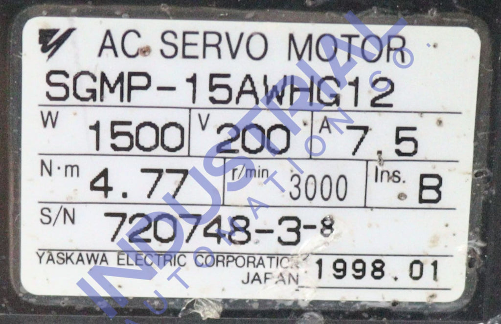Yaskawa Sgmp-15Awhg12
