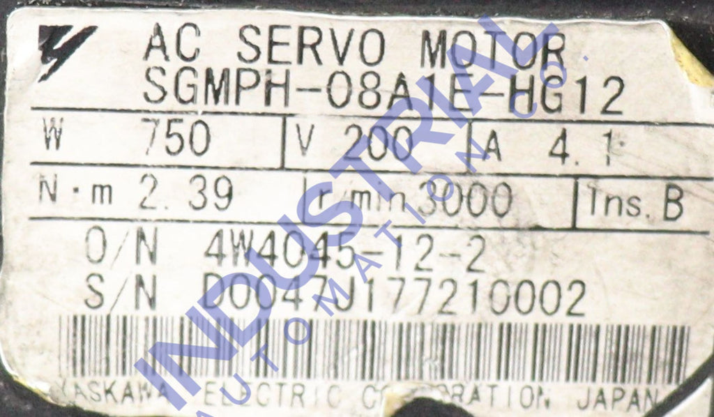 Yaskawa Sgmph-08A1E-Hg12