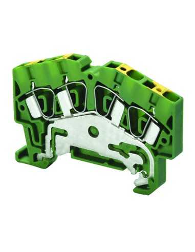 Altech AGT4/4 Borne DIN, Ressort, Terre - Paquet de 50